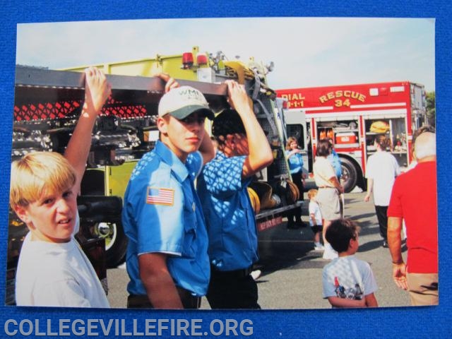 A fire prevention at Collegeville shopping center. With future Fire Officers Jeff Korenkiewicz and Anthony Cerino