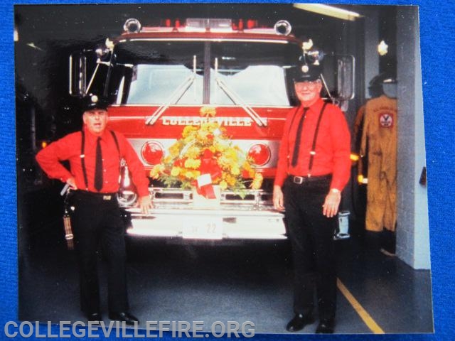 From our 1st E-One's housing.  Left to Right Mike Krumenacker, Tom Lachameyer with then 34-22
