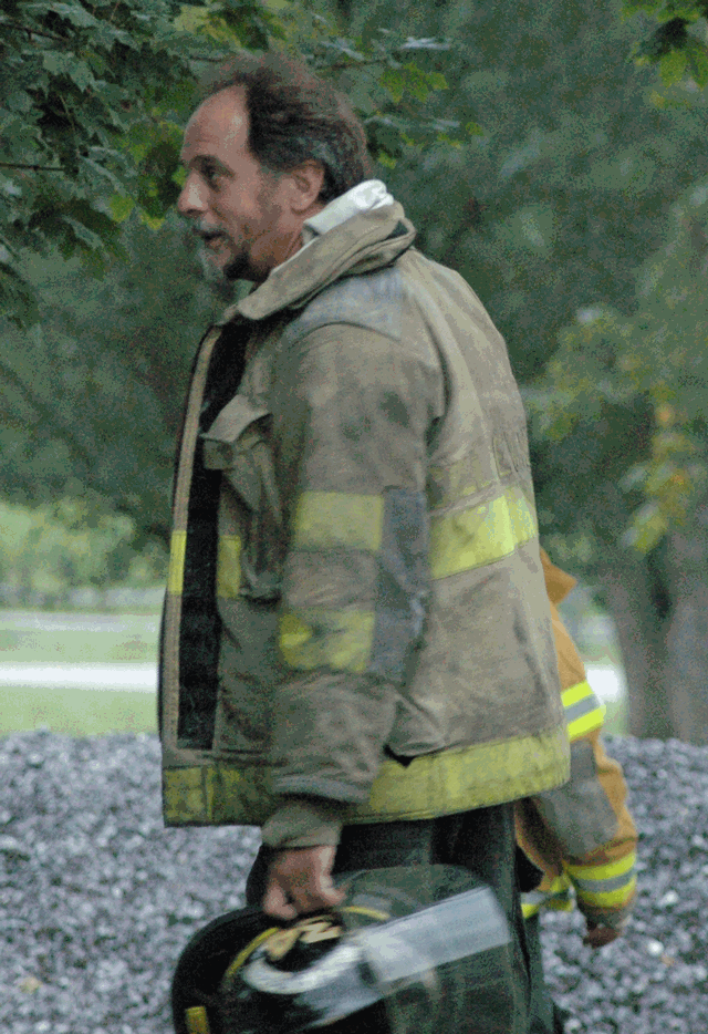 Fire Fighter Gary Sassaman at a car fire training session with Stations 34 and 66 at Station 66