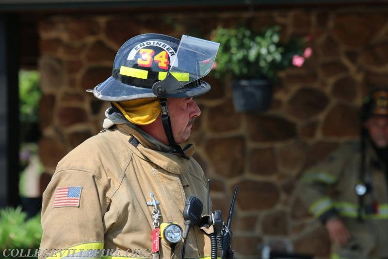 Building fire (Porch) DaVinci's Pub Collegeville Borough
Mike Chiccarine taking a break.
Photo courtesy of Dan Miller.