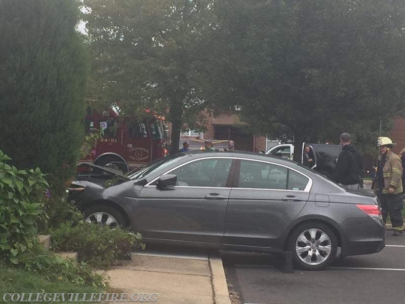 MVA, Car into the building, Perkiomen Woods Collegeville section of Upper Providence Twp.