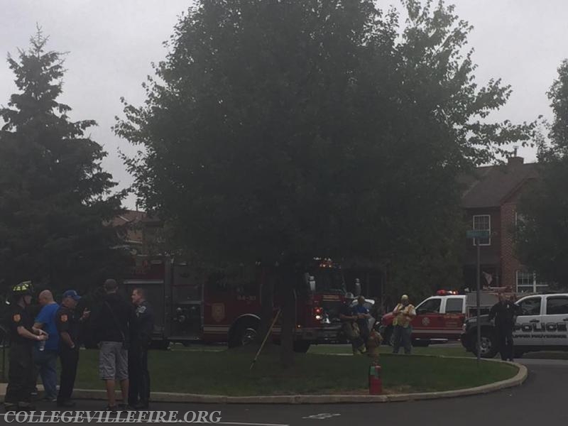 MVA, Car into the building, Perkiomen Woods Collegeville section of Upper Providence Twp.