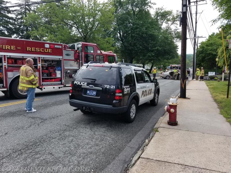 Collegeville PD and SD 34 above accident scene