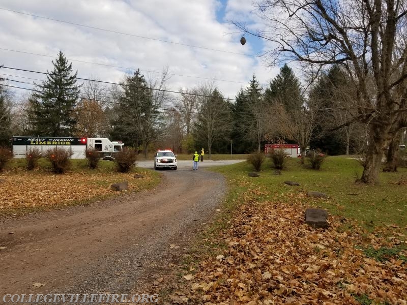 Perkiomen Twp., tech rescue staging area.