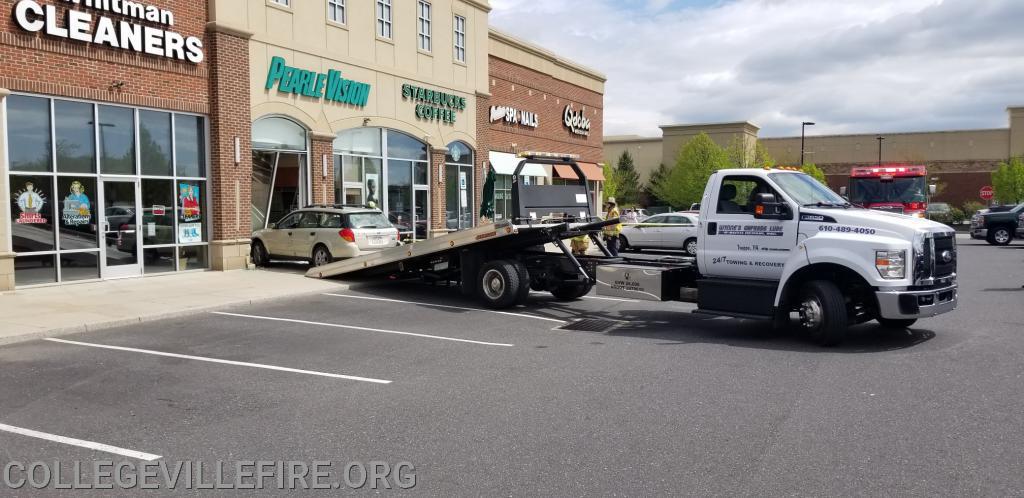 MVA with Rescue vehicle into the building, Providence Town Center, Upper Providence Twp.