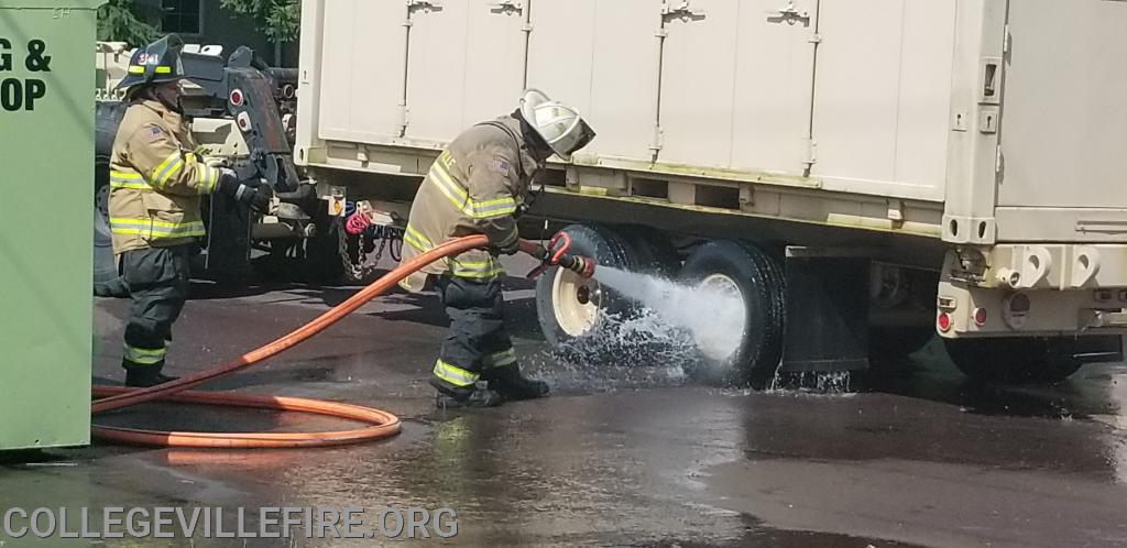 Military Truck Fire, (tire fire)  W Main Street & 3rd Avenue, Trappe Borough