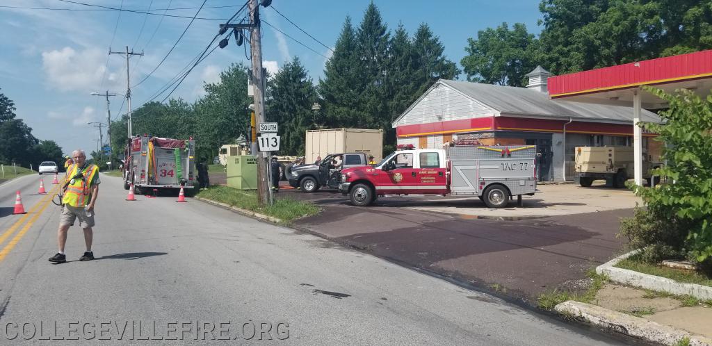 Military Truck Fire, (tire fire)  W Main Street & 3rd Avenue, Trappe Borough