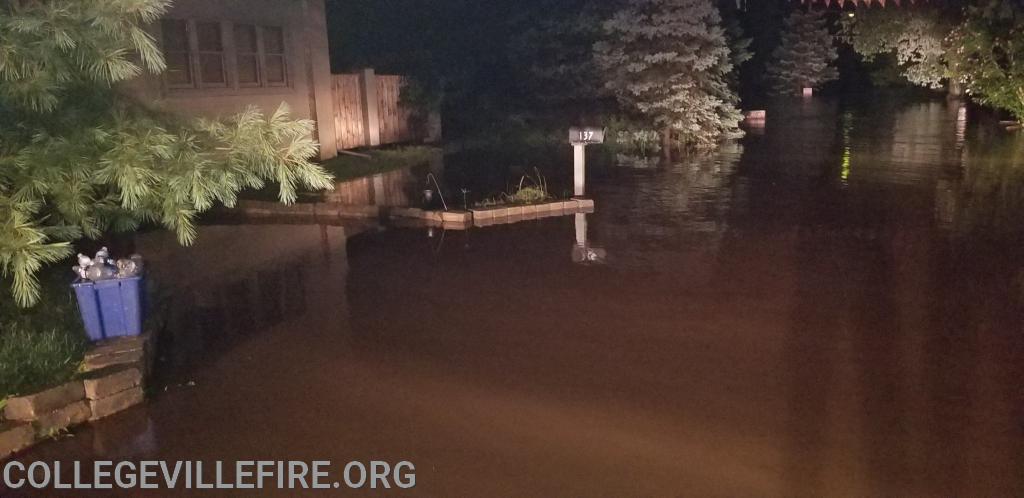 Flooding in Collegeville along Perkiomen Creek.