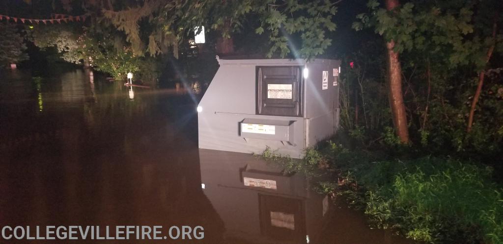 Flooding in Collegeville along Perkiomen Creek.