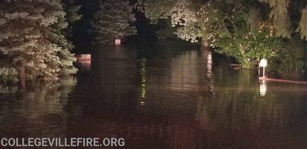 Flooding in Collegeville along Perkiomen Creek.