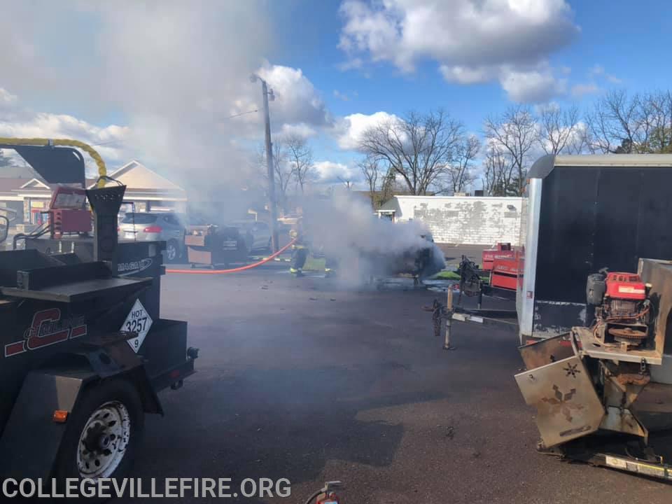 Dumpster Fire Bougon's Service Center W Main St., Trappe