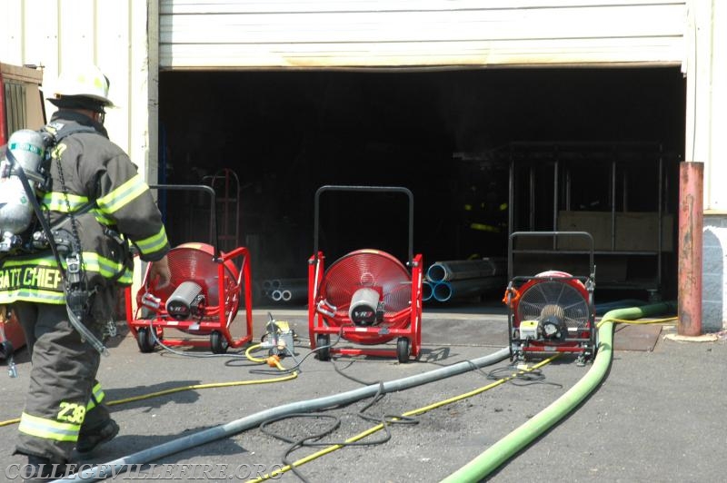 Commercial Building Fire, Perkiomen Twp.
Positive pressure ventilation