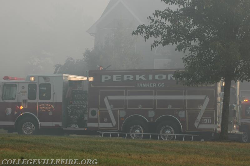 Dwelling Fire Skippack Township. Tanker 66 pictured on scene.