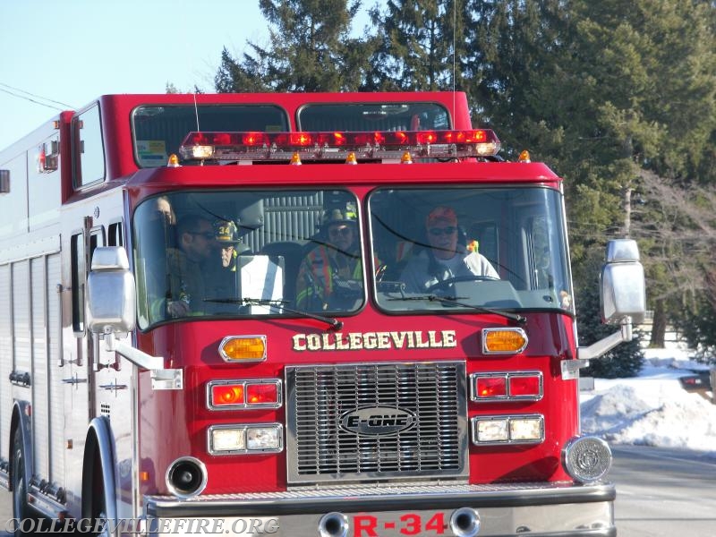 Rescue 34 on Scene 113 & Mennonite Snow plow VS car